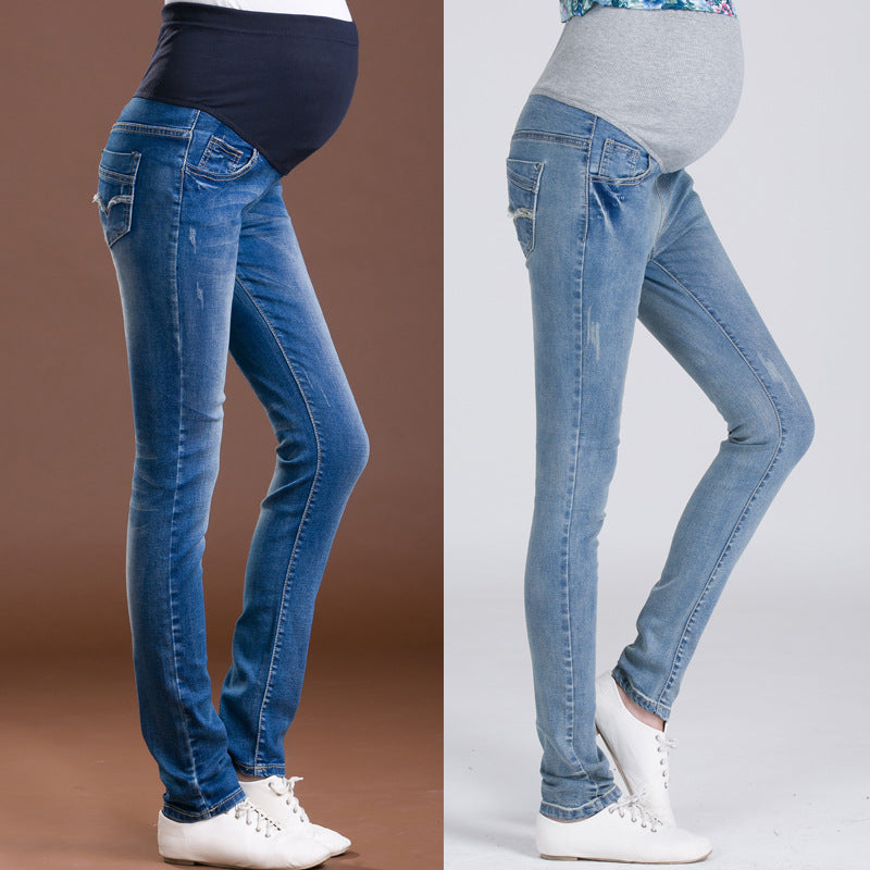 Bestickte Umstandsjeans